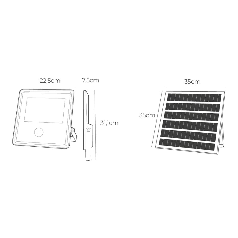 Foco Proyector Solar Con Sensor 300W 3,500Lm 6,500K Edm