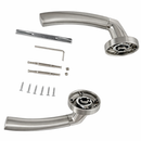 Manilla modelo '320' de zamak con Roseta Redonda en acabado bicolor para puertas