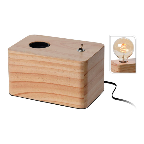 Lamp with wooden base 20x8x9cm