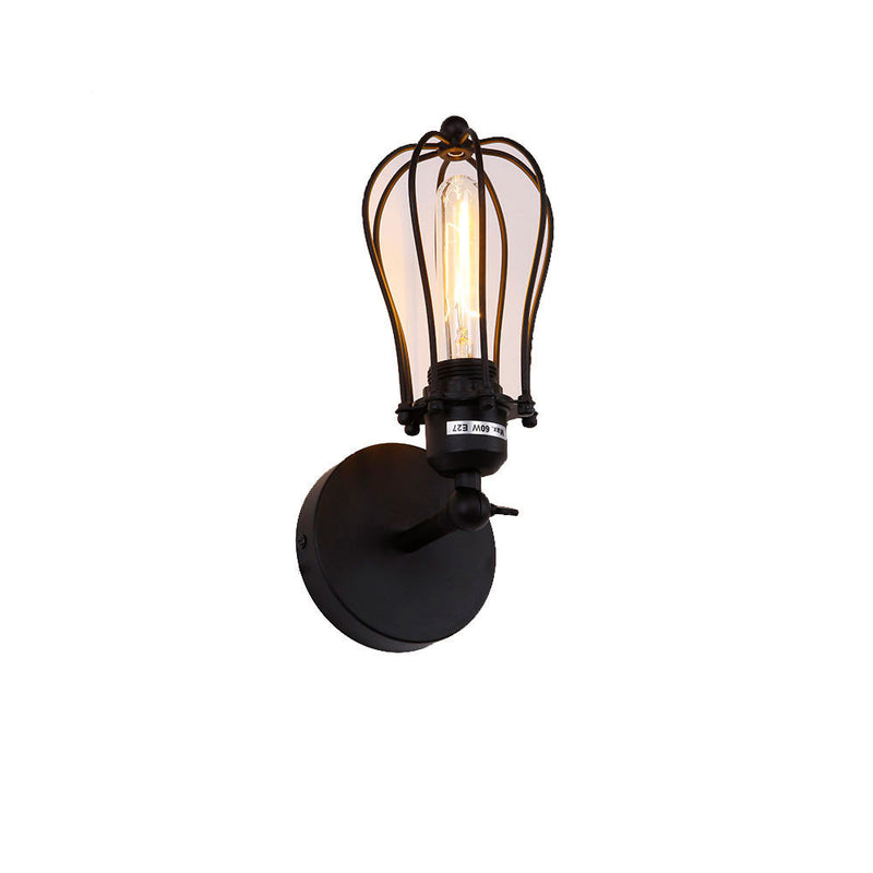 Vintage Metal Wall Sconce E27 60W Black 11X16X32Cm Edm