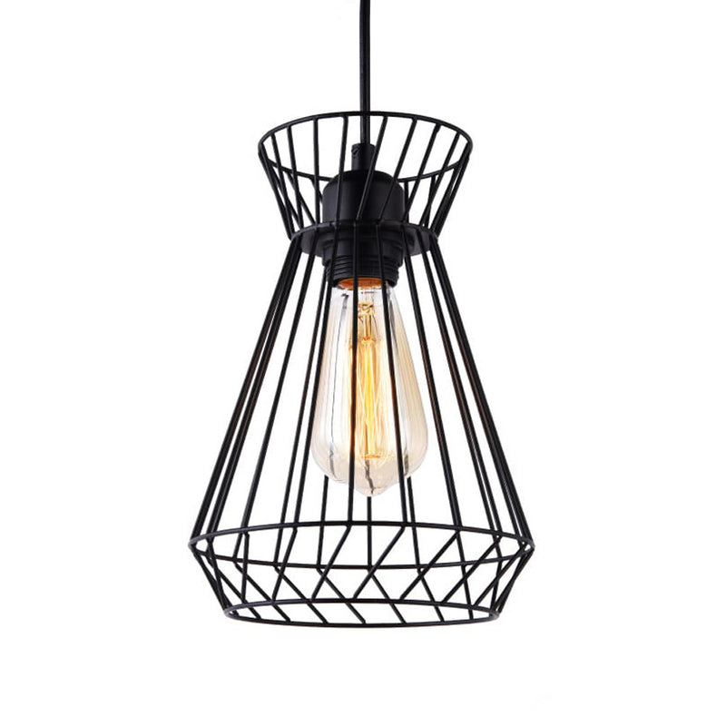 Metal Ceiling Lamp E27 60W Black Color Ø19X26X130Cm Edm