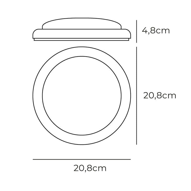 Round Led Wall Lamp 18W 1820Lm 4000K Ø20.8X4.8Cm Edm