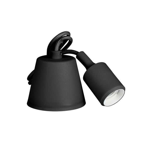 Lampara Colgante De Silicona E27 60W Color Negro Edm