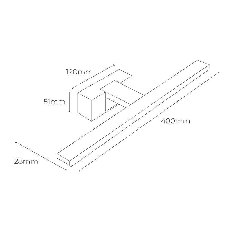 Led Wall Lamp 8W 800Lm 4,000K 40X12.8X5.10Cm Edm