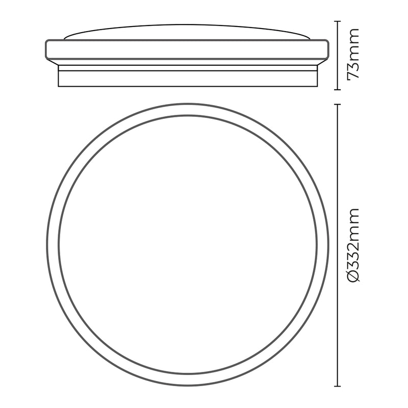 Wall Lamp Circular Surface Led 18W 1820Lm 4000K Ø33X5.5Cm Wood Effect Edm