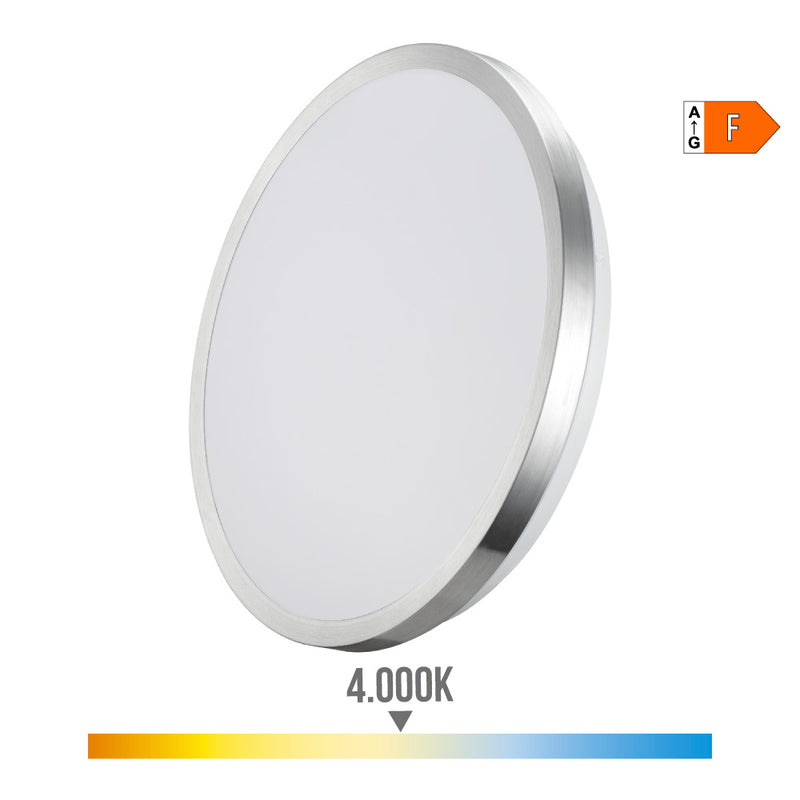 Aplique Super Led De Superficie 18W 1820Lm 4000K Ø33X5,9Cm Marco Cromado Edm