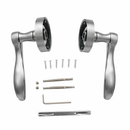 Manilla '3001' rústica de aluminio en níquel satinado con Roseta Redonda para puertas