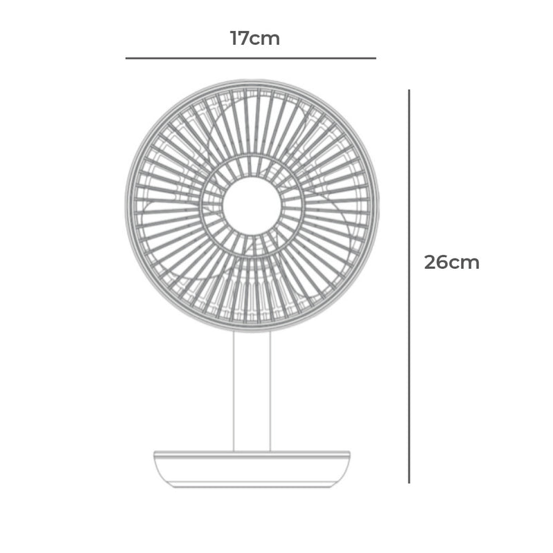 Ventilador De Sobremesa Recargable Blanco Potencia: 5W Aspas: Ø14,5Cm 17X13X26Cm Edm