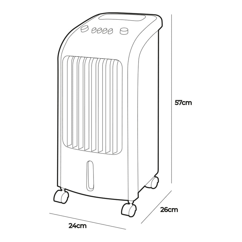 Water Air Conditioner 80W 3.6L 24 X 26 X 57 Cm Edm