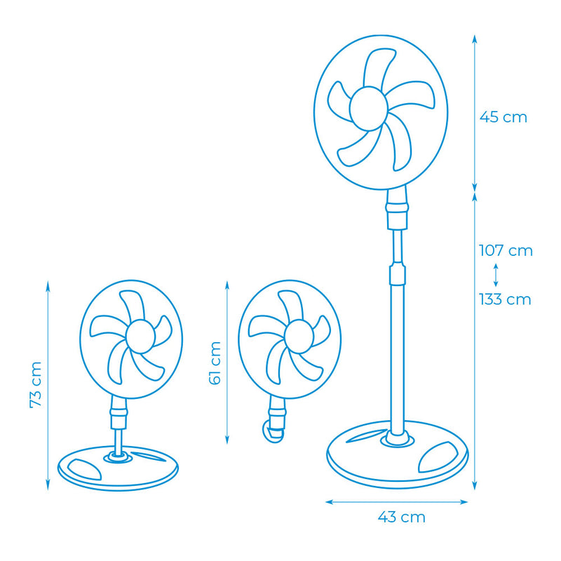 3 in 1 Fan 45W Ø40Cm Edm