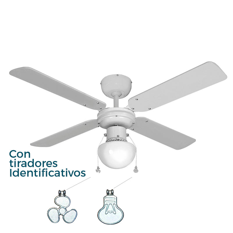 Ventilador De Techo Modelo Caribe, Color Blanco, Potencia: 50W Aspas: Ø102Cm Edm