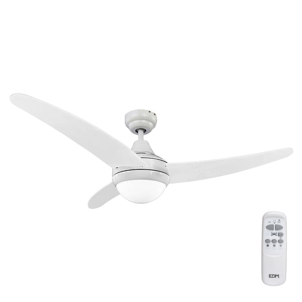 Ceiling Fan Model Egeo, White Color, Power: 60W Blades: Ø122Cm With Remote Control Edm