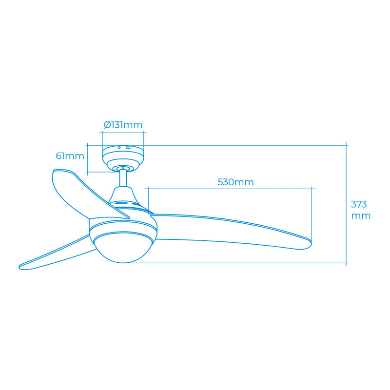 Ventilador De Techo Modelo Egeo, Color Cromado Potencia: 60W Aspas: Ø122Cm Con Mando A Distancia Edm