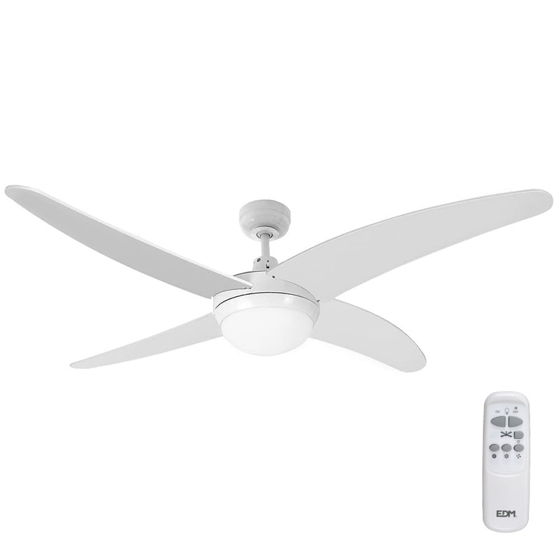 Caspio Model Ceiling Fan, White Color, Power: 60W Blades: Ø132Cm With Remote Control Edm