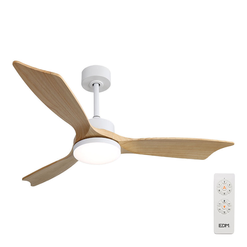 Ceiling Fan With Wooden Blades Led Light 3000/4000/6000K Baltic Power: 20W Edm