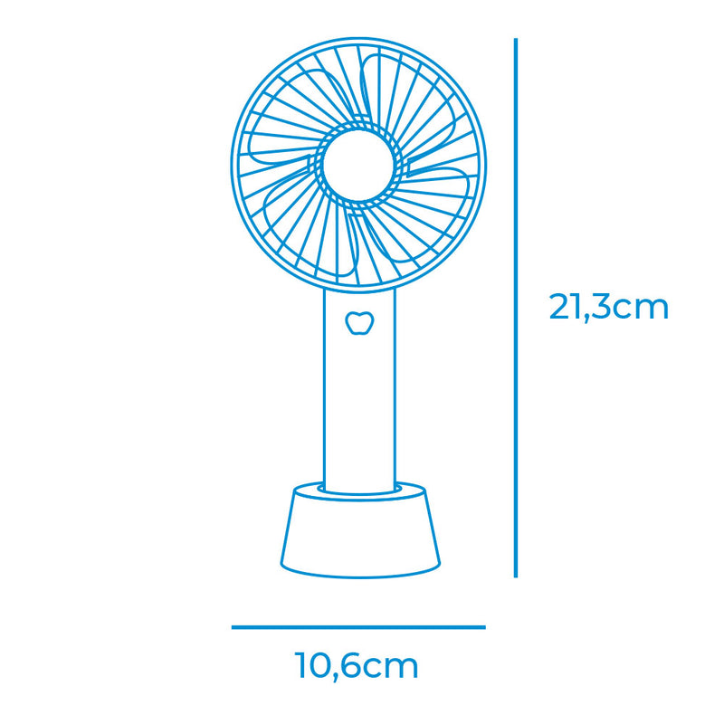 Handheld Fan, Rechargeable, 4.5W Blades 10.6X6.5X22Cm Edm