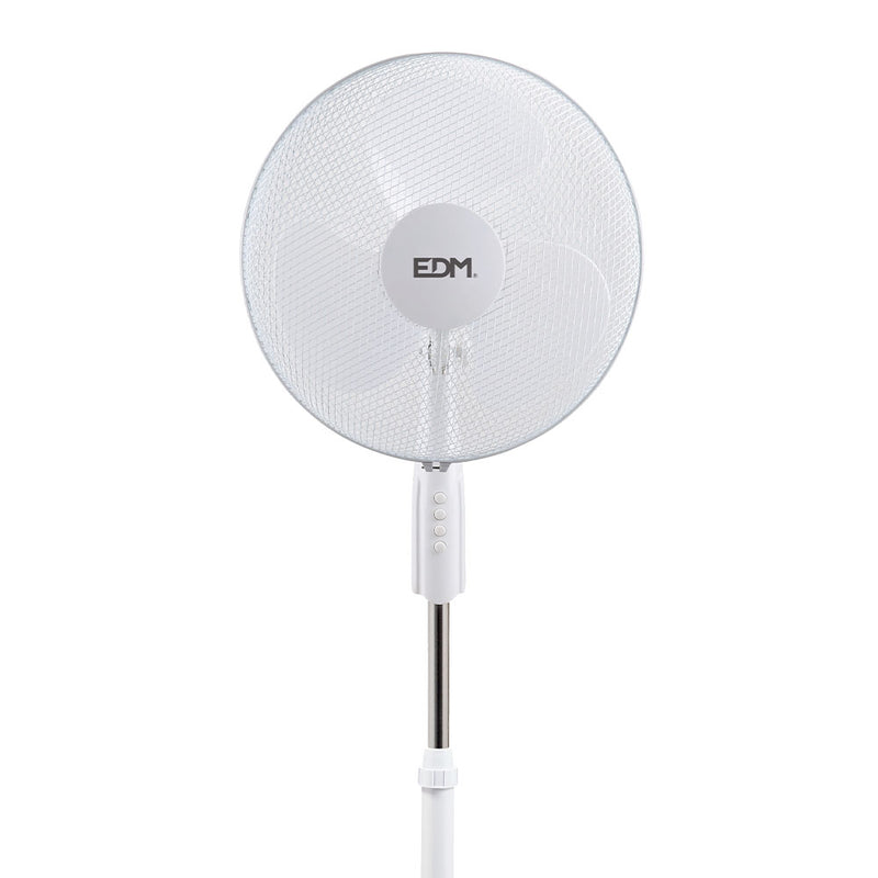 Standing Fan, White, Power: 50W Blades: Ø40Cm Adjustable Height 110-130Cm Edm