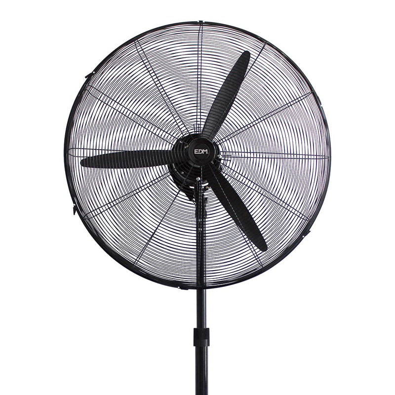 Industrial Standing Fan, Oscillating, With Circular Base, Black Color, Power: 180W Blades: Ø60Cm, Adjustable Height 117-156Cm Edm