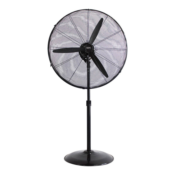 Industrial Standing Fan, Oscillating, With Circular Base, Black Color, Power: 180W Blades: Ø60Cm, Adjustable Height 117-156Cm Edm