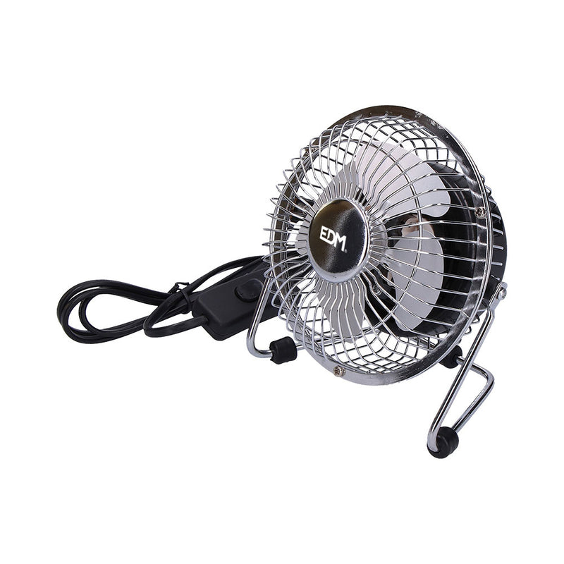 Mini Industrial Fan, Tabletop, Chrome Color, Power: 15W Blades: Ø10X15Cm Edm