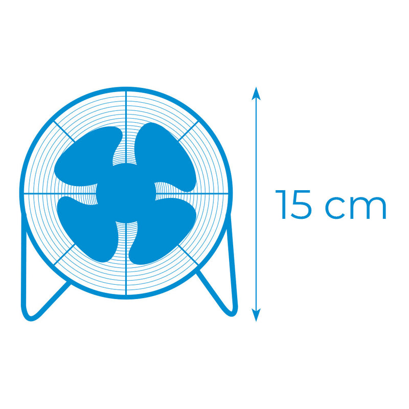 Mini Ventilador Industrial, De Sobremesa, Color Cromado, Potencia: 15W Aspas: Ø10X15Cm Edm