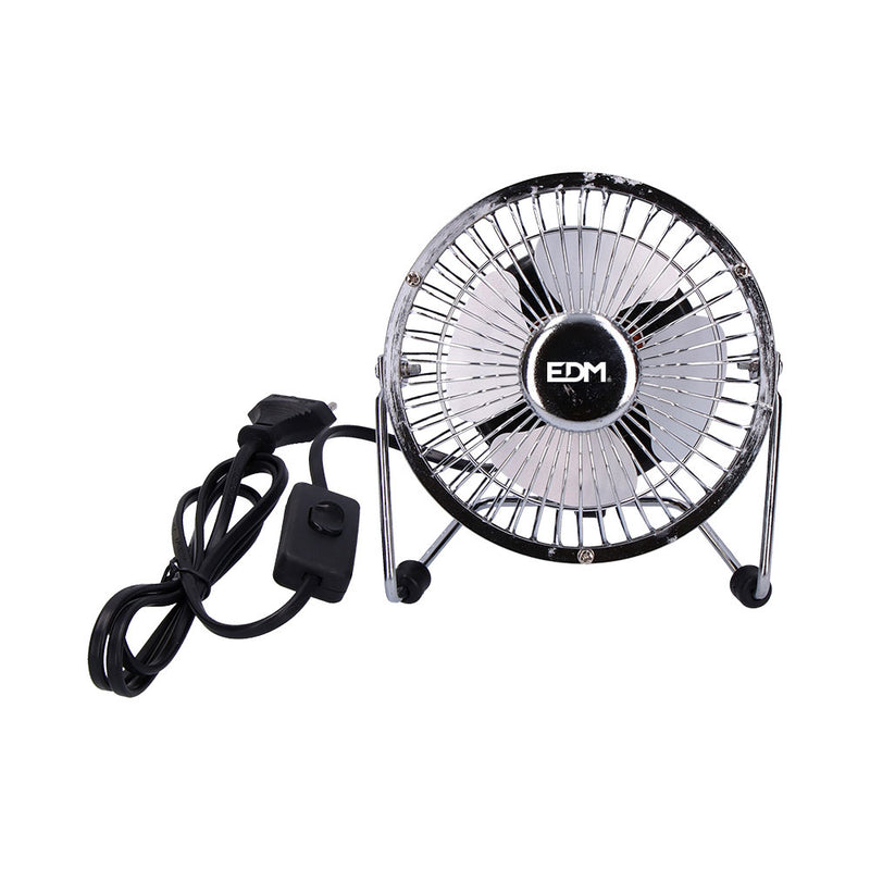 Mini Industrial Fan, Tabletop, Chrome Color, Power: 15W Blades: Ø10X15Cm Edm