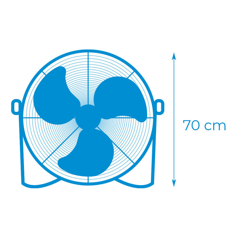 Ventilador Industrial De Suelo, Con Ruedas, Color Negro, Potencia: 180W Aspas: Ø60X70Cm Edm