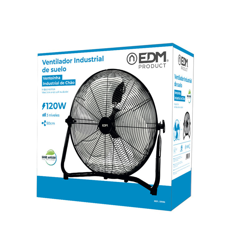 Industrial Floor Fan, Black Color 120W Blades: Ø50X58Cm Edm