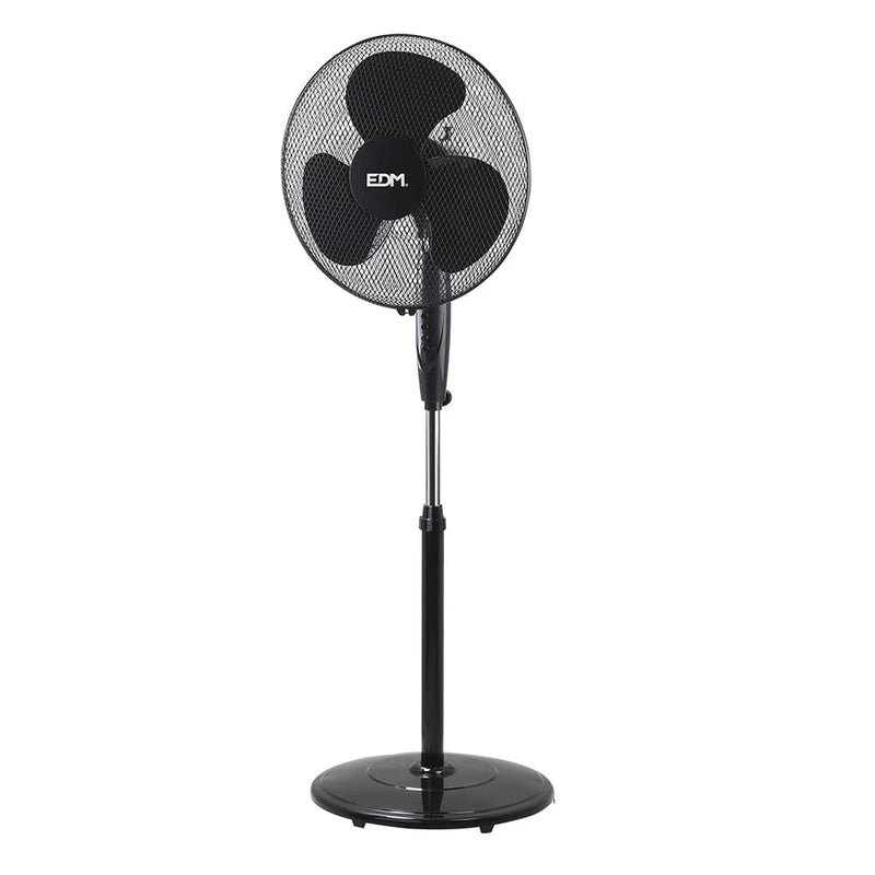 Standing Fan With Circular Base, Black Color, Power: 45W Blades: Ø40Cm Adjustable Height 110-130Cm Edm