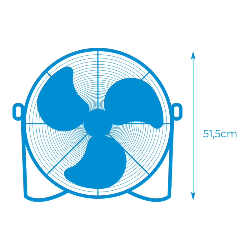 Ventilador Industrial De Suelo, Oscilante, Color Negro, Potencia: 60W Aspas: Ø40X51,5Cm Edm