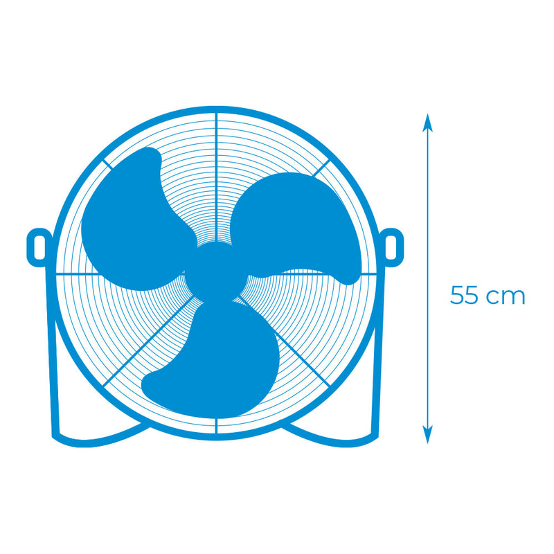 Ventilador Industrial De Suelo, Oscilante, Color Negro, Potencia: 70W Aspas: Ø45X55Cm Edm