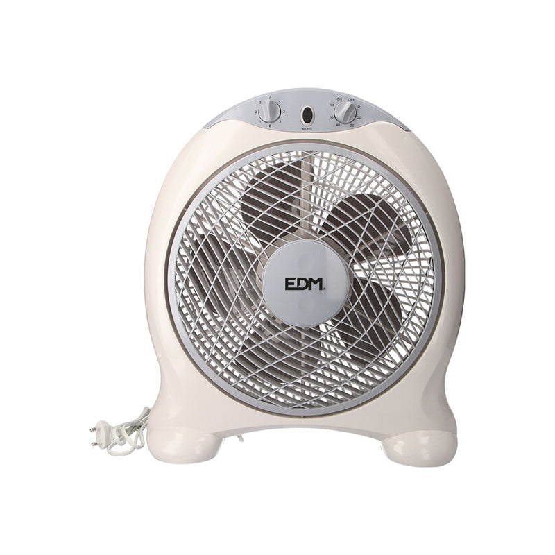 Box Fan, White/Gray Color, Power: 45W Blades: Ø30.5Cm 38.5X13X46Cm Edm