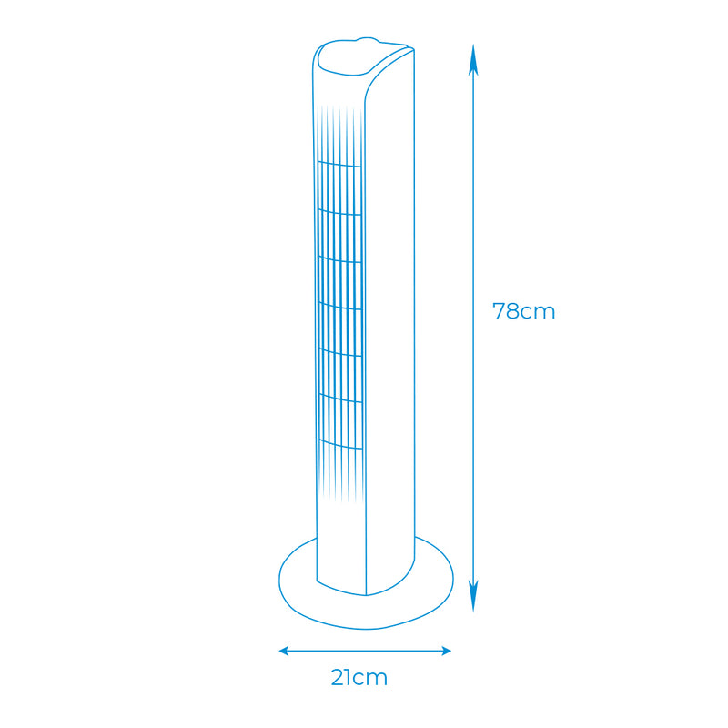 Ventilador De Torre, Potencia: 45W Color Blanco 21X78Cm Edm