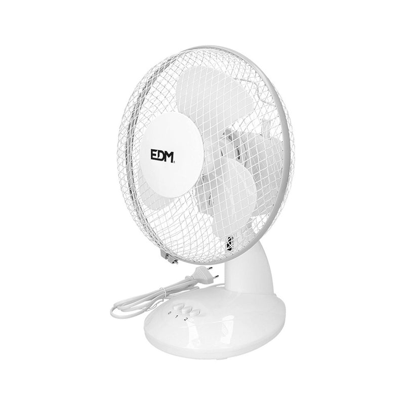 Ventilador De Sobremesa, Color Blanco, Potencia: 25W Aspas: Ø23 ; 27X24X36Cm Edm