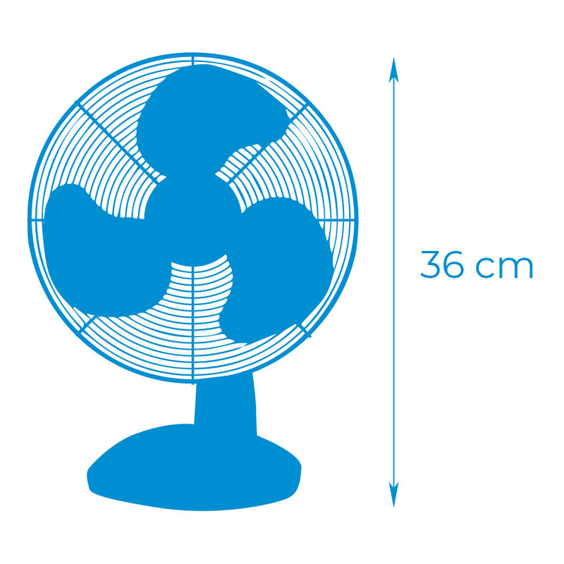 Table Fan, White, Power: 25W Blades: Ø23; 27X24X36Cm Edm