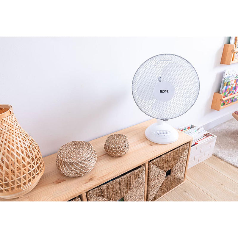 Table Fan, White, Power: 35W Blades: Ø30X48Cm Edm