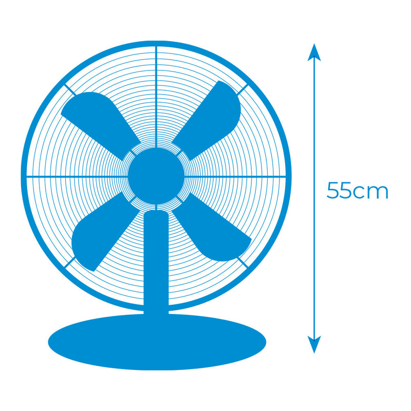 Ventilador De Sobremesa, Color Cromado, Potencia: 60W Aspas: Ø40Cm Edm