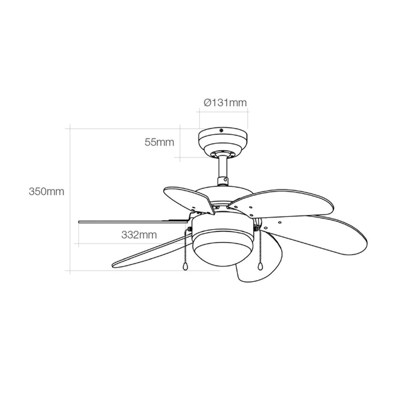 Ventilador De Techo Modelo Aral, Color Wengue/Niquel Satinado, Potencia: 50W Aspas: Ø76Cm Edm