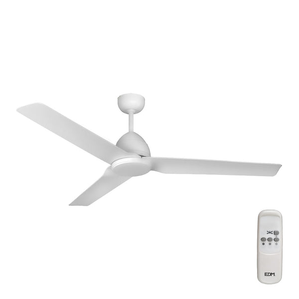 Ceiling Fan Model Java, White Color, Power: 60W Blades: Ø130Cm With Remote Control Edm