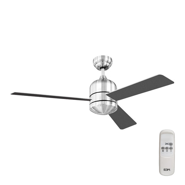 Savu Model Ceiling Fan, Brushed Chrome Color, Power: 60W Blades: Ø115Cm With Remote Control Edm