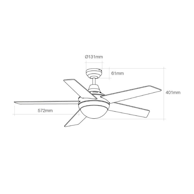 Ventilador De Techo Modelo Adriatico, Color Blanco, Potencia: 60W Aspas: Ø132Cm Con Mando A Distancia Edm