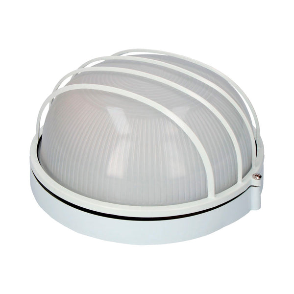 Aplique De Aluminio Ip54 Redondo. Color Blanco 1Xe27 100W Ø23,8X11Cm  Modelo Vinyols Edm