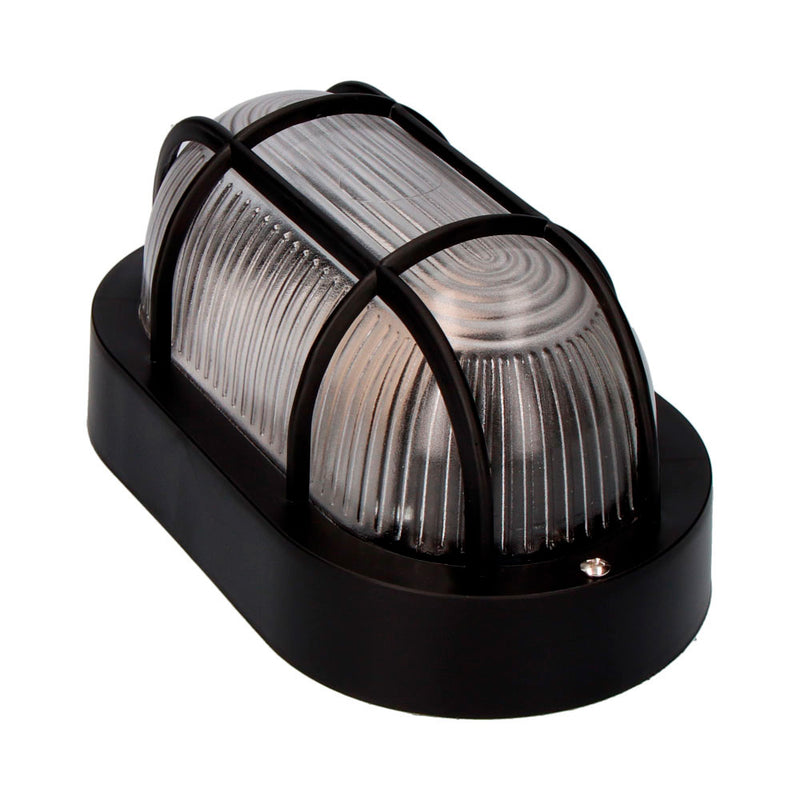 Oval Wall Lamp Ip54 Color Black 1Xe27 40W 11.4X20.2X10Cm Model Tarragona, Edm