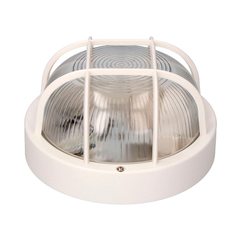 Round Wall Lamp IP54 White Color 1Xe27 40W Ø18.5X10.4Cm Tarragona Model, Edm