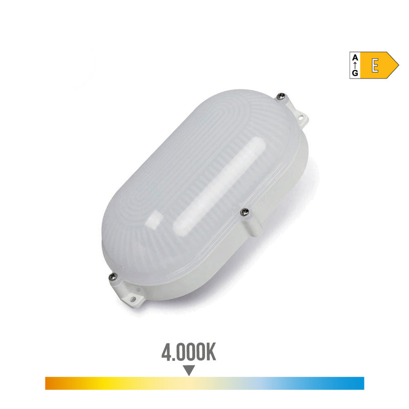 Aplique Exterior Led Oval 9W Ip65 4000K 22X12X6Cm Luz Dia Edm