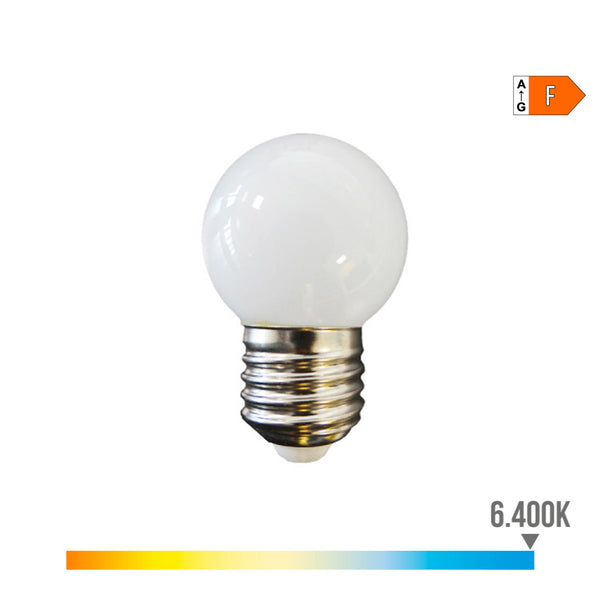 Led Spherical Bulb E27 1.5W 130Lm 6400K Cold Light Ø4.3X7Cm Edm