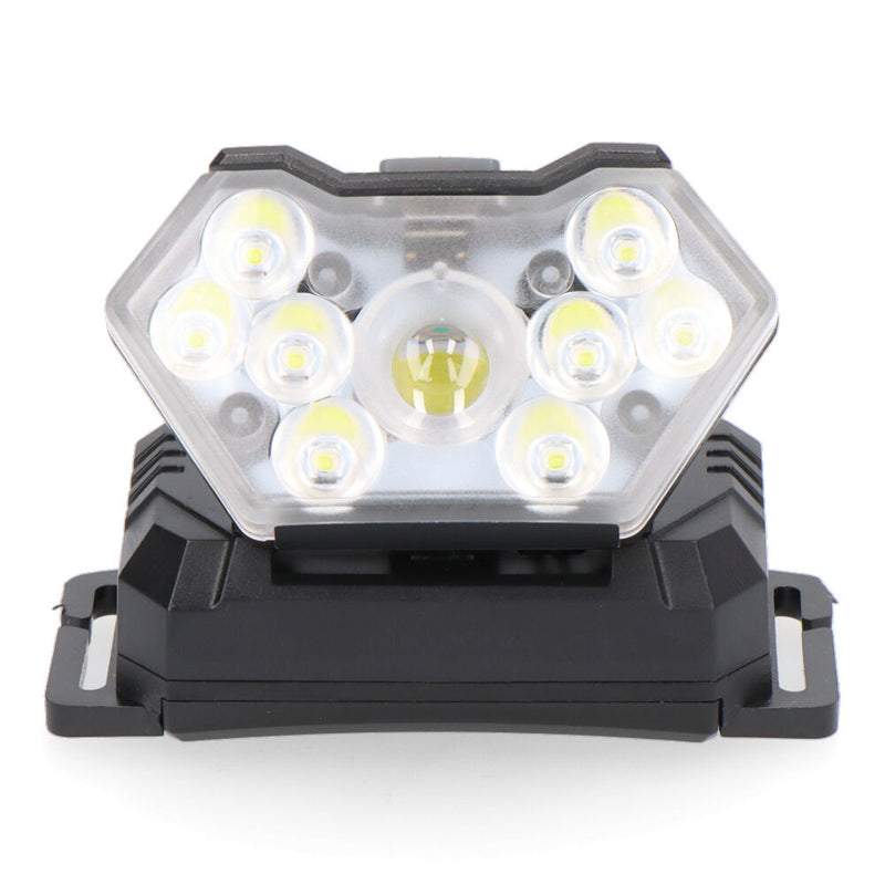 Battery Powered Headlamp 5W + 8X1W 400Lm 9 Leds Edm