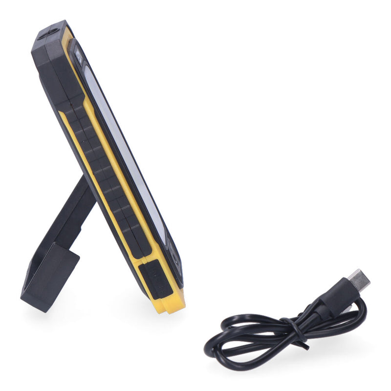 Solar Rechargeable Led Flashlight With Hook And Magnet Cob 10W 750Lm Edm