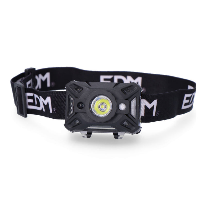 Linterna Frontal, Con Sensor De Encendido/Apagado 1 Led Cob 5W 7 Tipos De Luz 3Xaaa (Incluidas) Edm