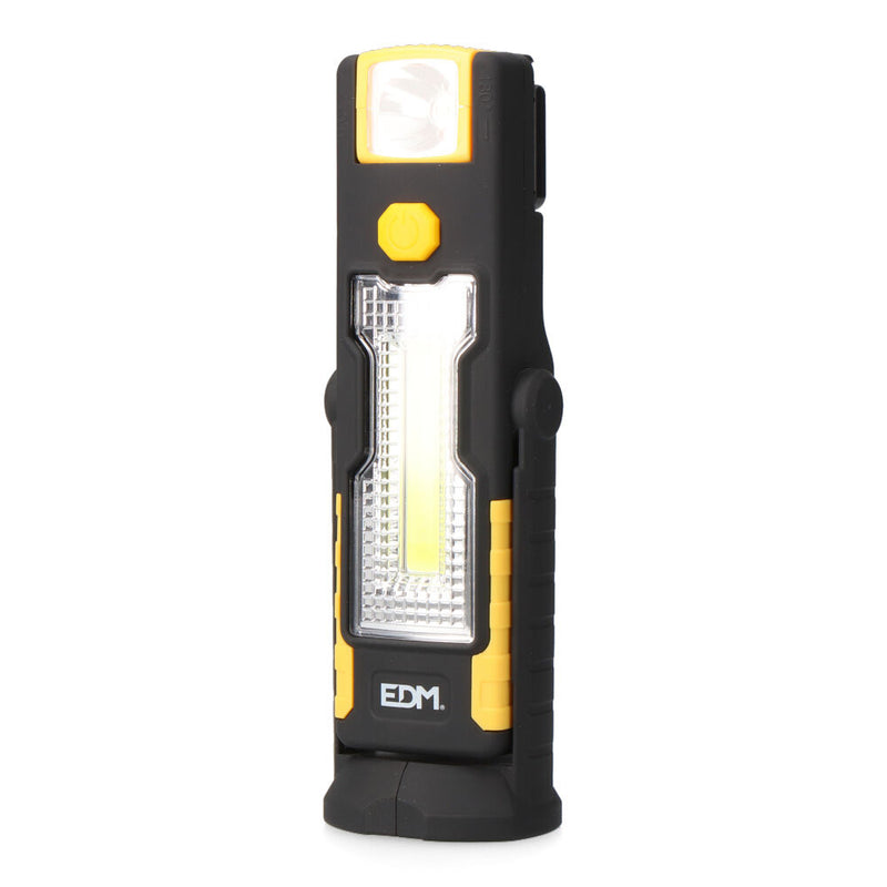 Linterna Led Cob Xl Doble Funcion 1Led 3W + 1 Led 1W Con Gancho + Iman 3Xaaa (Pilas Incluidas) Edm